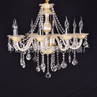 2014熱賣(mài)K9水晶燈系列 珍珠金8頭客廳燈的璀璨魅力
